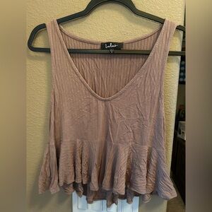 Lulu's Dusty Pink Ruffle Hem Tank Top